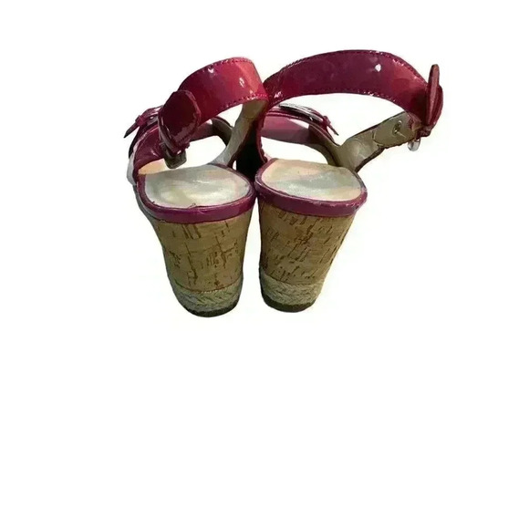 Franko Sarto Slingback Peep Toe Patent Leather Wedge Heels in Size 7M Pre-Owne - Picture 5 of 9